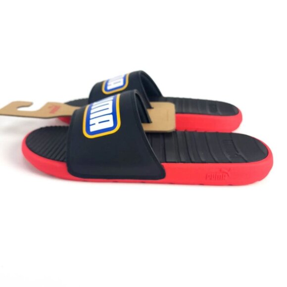 Puma Cool Cat Alumni Retro Black Red Blue Yellow Slides Sandals Mens 12 - Picture 6 of 9